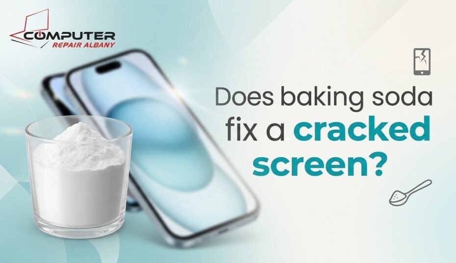 Does baking soda fix a cracked screen?